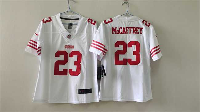 Womens San Francisco 49ers #23 Christian McCaffrey White Stitched Jersey